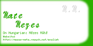 mate mezes business card