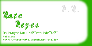 mate mezes business card